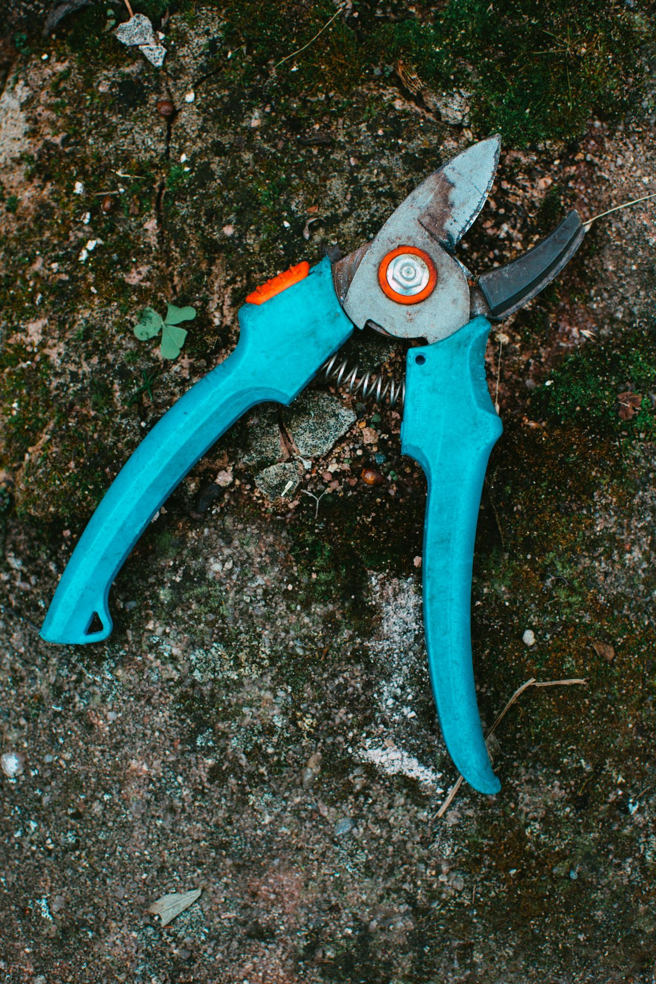 blue and silver pliers on black and gray surface